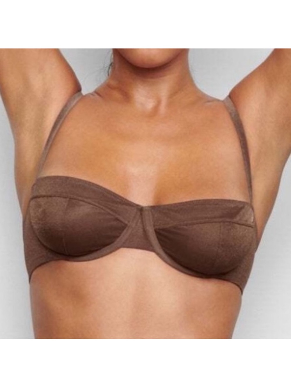 NWT Skims Rare Glissenette Underwire Bra, Balconette Bra, Brown, Size 40B